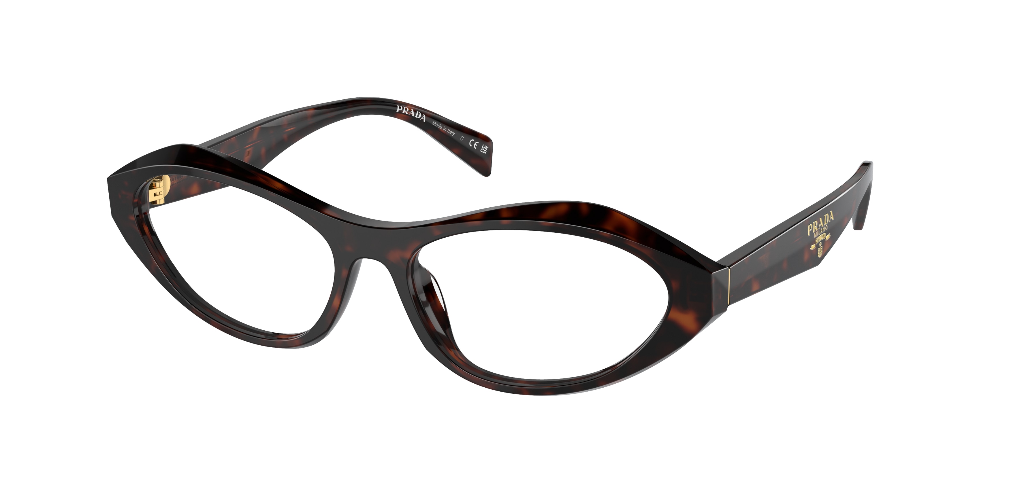 Prada Woman PR A21V  17N1O1 Vista frames Acetate Turtle Transparent Geometric Normal-image